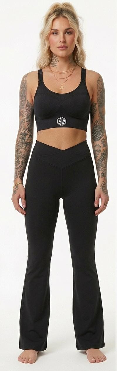 Flared Leggings – Schwarz