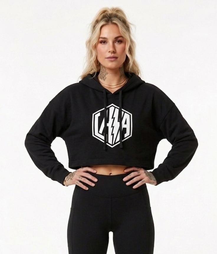 LAVA Crop Hoodie in Schwarz